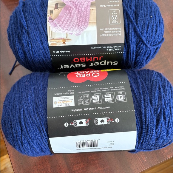 Red Heart Other - Red Heart Jumbo Yarn - soft navy 2 skeins